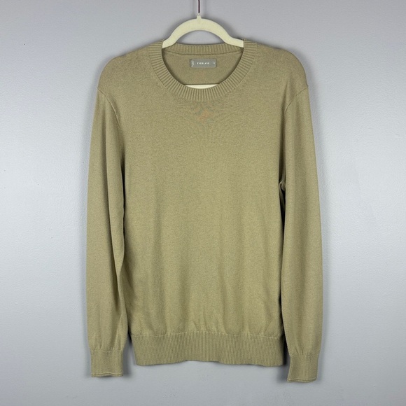 Everlane Organic Cotton Blend Casual Preppy Tan Long Sleeve Sweater Size Medium - Picture 2 of 9
